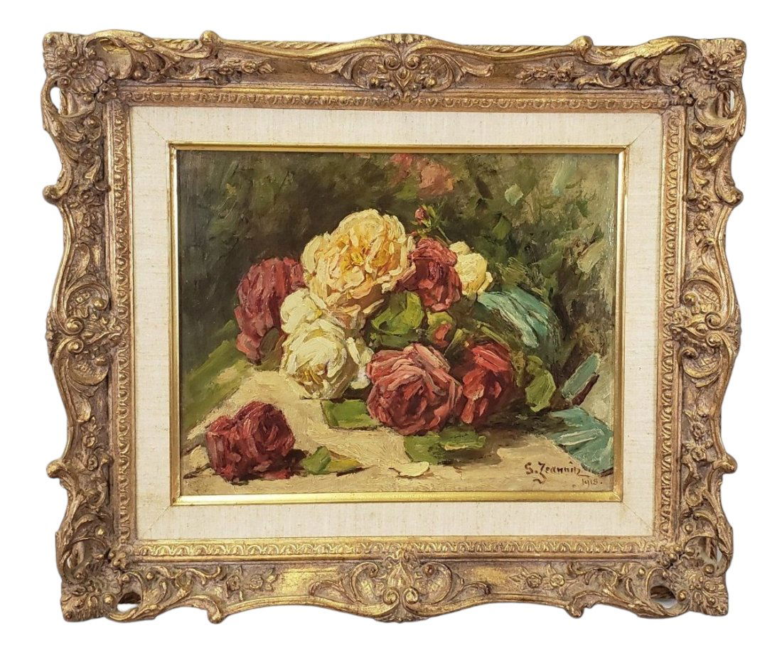GEORGES JEANNIN ORIGINAL FLORAL OIL PAINTING (1 of 8)
