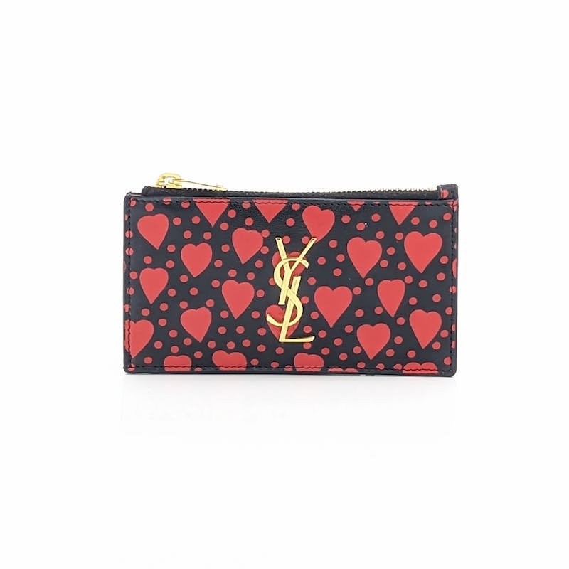 SAINT LAURENT HEARTS GOLD CHAIN LEATHER BAG (1 of 4)