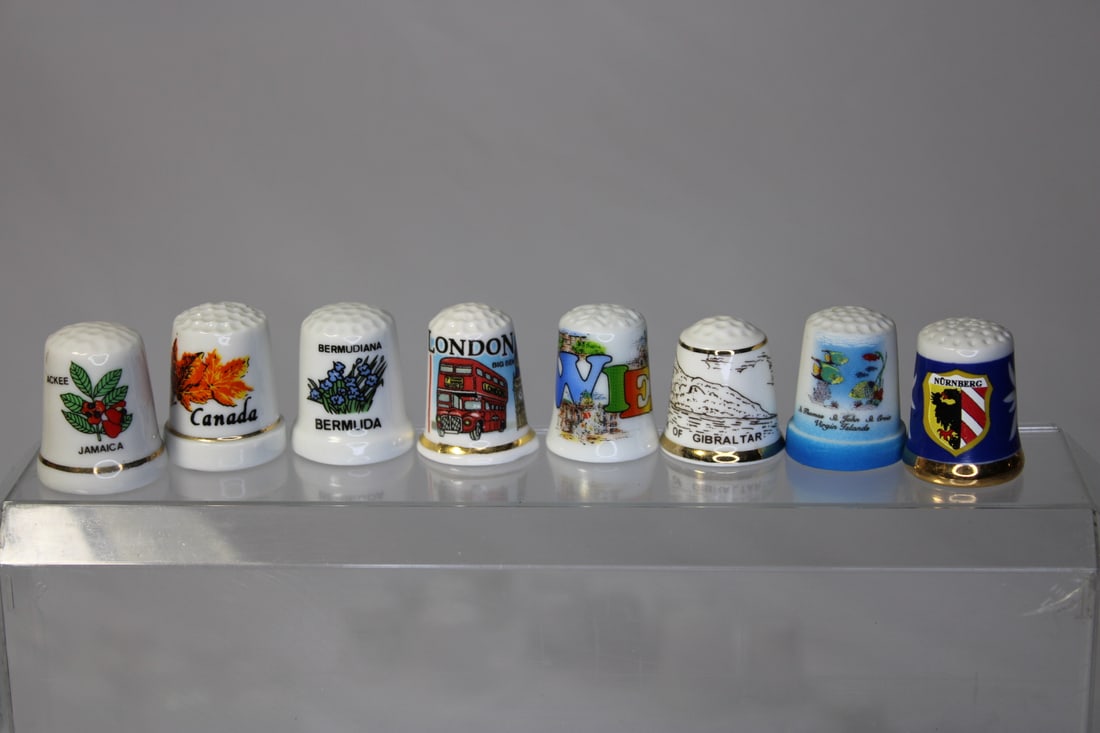 Lot of 8 Collector's Porcelain Thimbles (1 of 5)