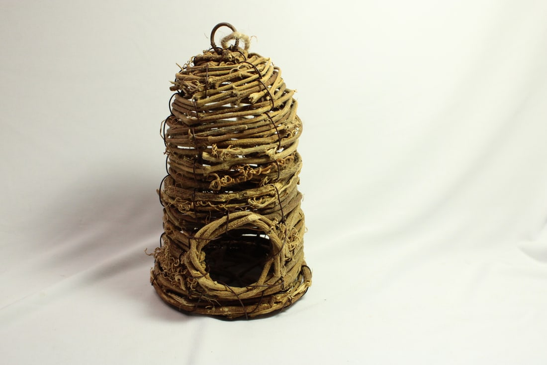 A Wicker Beehive: handmade - 6" tall