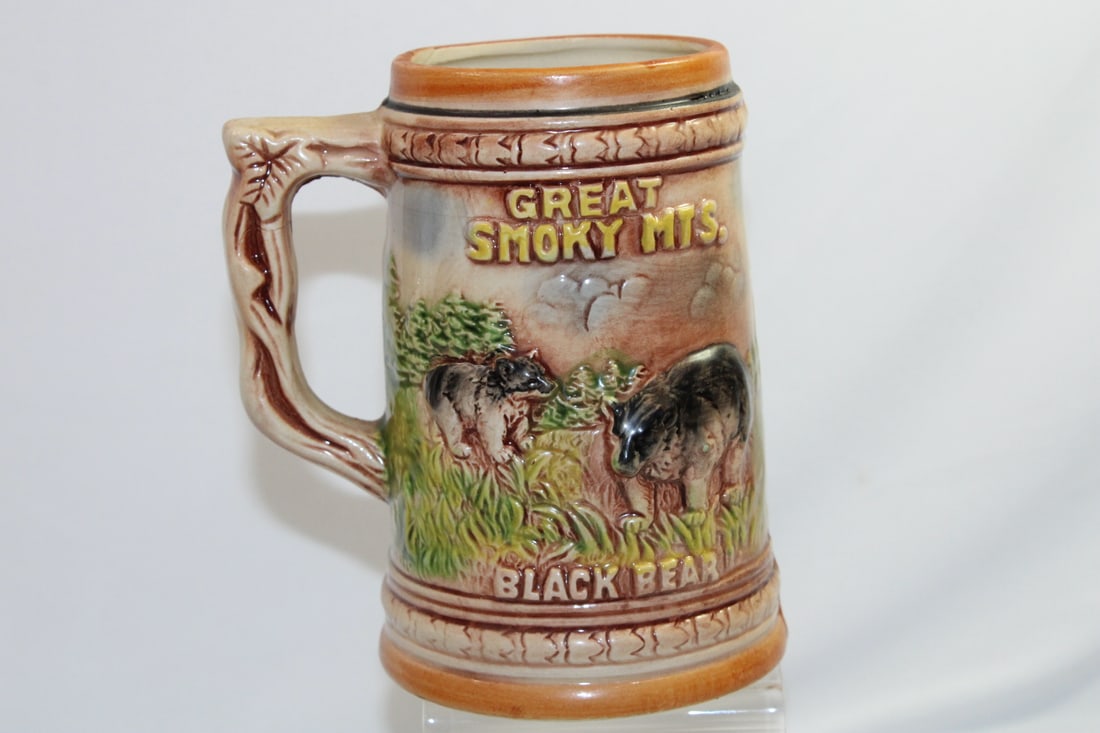 Smoky Mountains Stein: marked "made in Japan" - possibly a souvenir mug - 5 3/8" tall