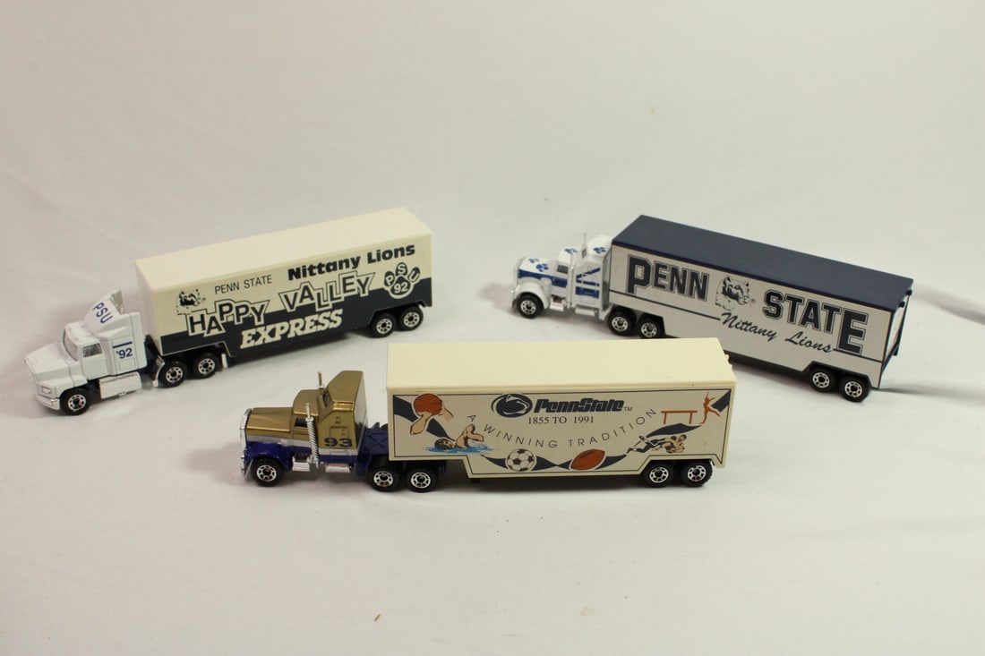 Lot of 3 Penn State Semi Trucks: toy trucks - by matchbox -1992/1993