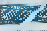 1963 Maryland License Plate