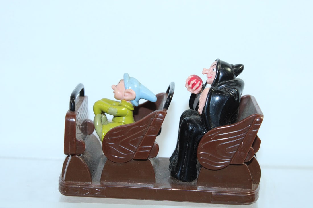 Dopey and the Evil Queen by Disney: in a roller coaster cart - solid, a bit heavier piece - 4" long