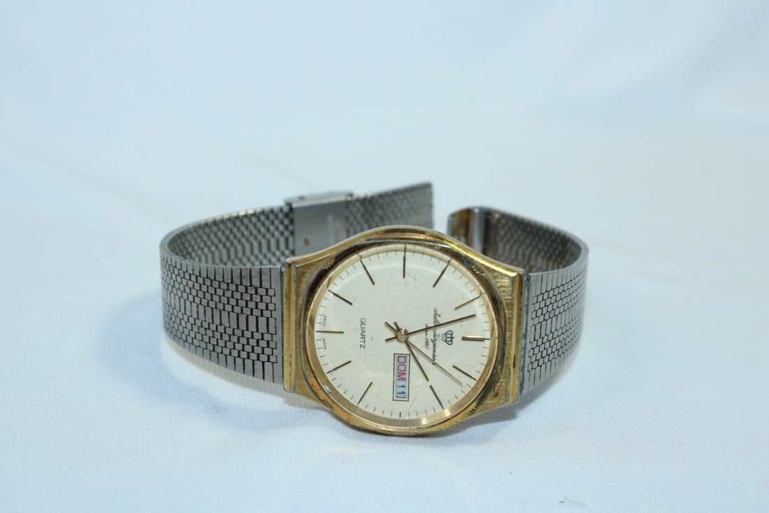 Jules Jurgensen Wrist Watch: days are in German - made in Japan - as shown on photos - not tested for metal content - not tested to see if it works or not - sold AS IS