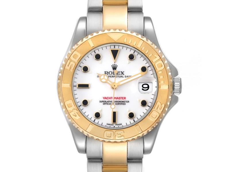 Rolex Yachtmaster Midsize Steel Yellow Gold White Dial Watch (1 of 9)