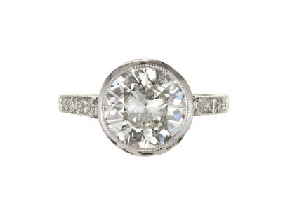 Peter Suchy Antique Inspired 2.76ct Diamond Engagement Ring Old European Cut GIA: Peter Suchy Antique Inspired 2.76ct Diamond Engagement Ring Old European Cut GIA **** SKU No: 382-999-6550-01C9A **** Brand: Peter Suchy **** Condition: Pre-Owned **** Metal: Platinum **** Stone: Diam