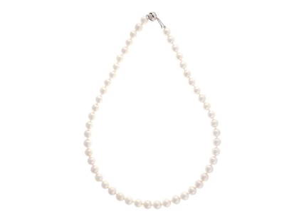 Peter Suchy 14K White Gold Akoya Pearl Necklace: Peter Suchy 14K White Gold Akoya Pearl Necklace **** SKU No: 364-400-1769-01C9A **** Brand: Peter Suchy **** Condition: Pre-Owned **** Metal: White Gold **** Stone: Pearl **** Size and Fit: Length: 18