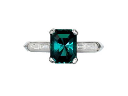 Peter Suchy GIA Certified 3.15 Carat Green Sapphire Diamond Platinum Ring: Peter Suchy GIA Certified 3.15 Carat Green Sapphire Diamond Platinum Ring **** SKU No: 382-999-7023-01C9A **** Brand: Peter Suchy **** Condition: Pre-Owned **** Metal: platinum **** Stone: sapphire di