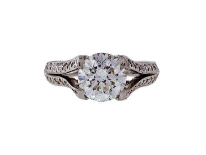 Peter Suchy Platinum With 1.60ct Diamond And 0.44ct Round Diamonds Engagement Ring Size 6.5: Peter Suchy Platinum With 1.60ct Diamond And 0.44ct Round Diamonds Engagement Ring Size 6.5 **** SKU No: 382-999-5666-01C9A **** Brand: Peter Suchy **** Condition: Pre-Owned **** Metal: Platinum ****