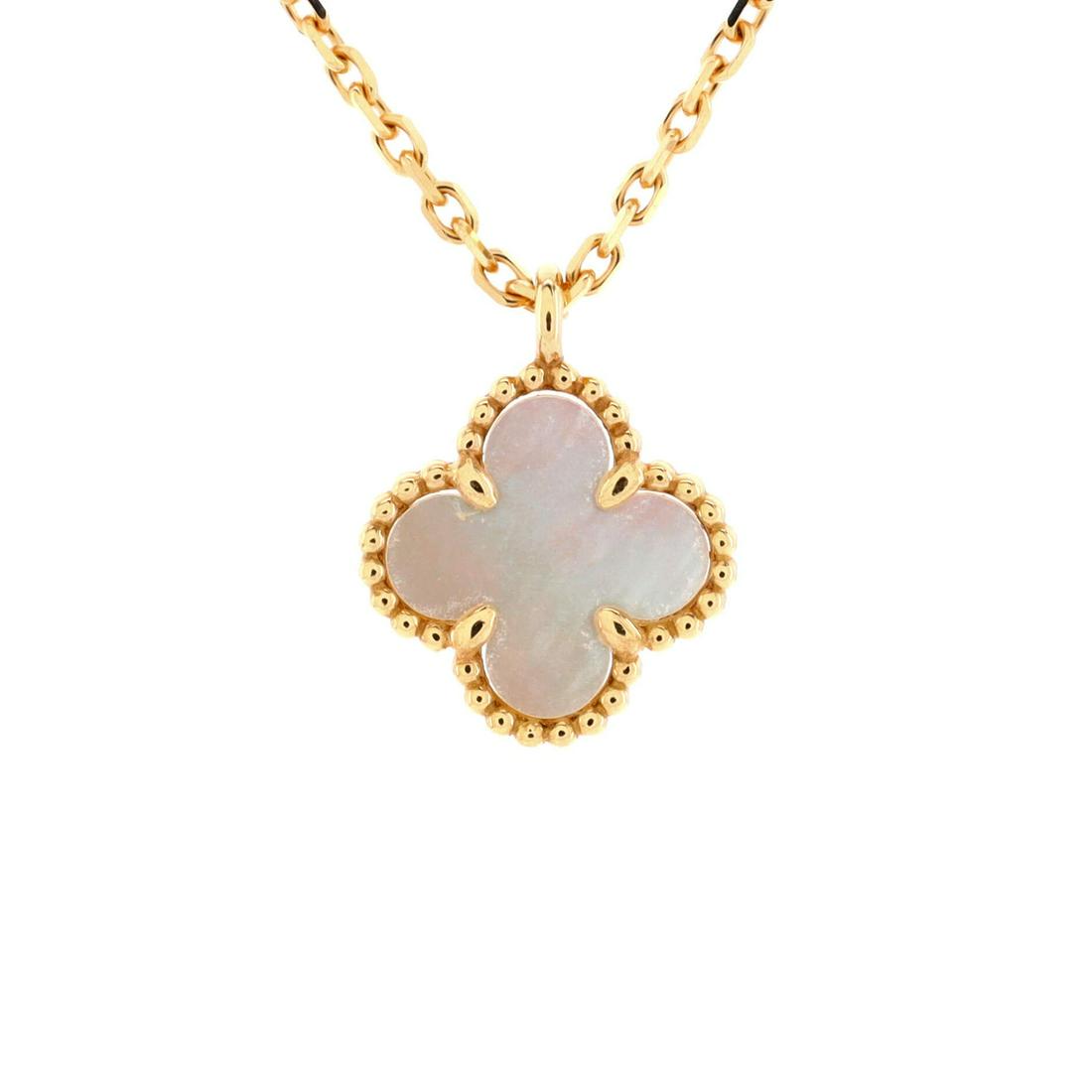 Van Cleef & Arpels Sweet Alhambra Pendant Necklace 18K Yellow Gold and Mother of Pearl (1 of 5)