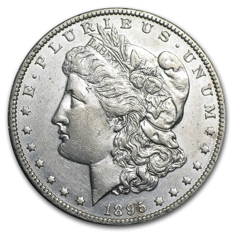 1895-O Morgan Dollar AU: 1895-O Morgan Dollar AU ---- SKU: 14209 ---- Year: 1895 ---- Grade: Almost Unc ---- Grade Service: None ---- Denomination: $1.00 ---- Mint Mark: O - New Orleans ---- Metal Content: 0.7734 troy oz ----
