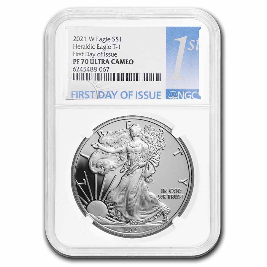 2021-W American Silver Eagle (Type 1) PF-70 NGC (FDI) (1 of 3)