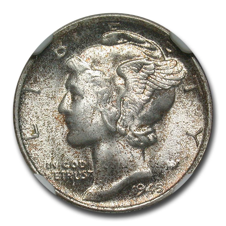 1945-S Mercury Dime MS-67 NGC (Micro S) (1 of 2)