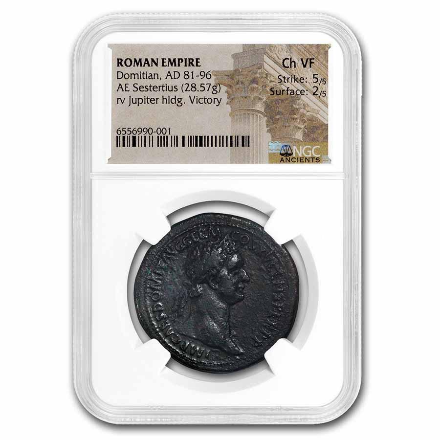 Roman Empire AE Sestertius Domitian 81-96 AD Ch VF NGC RIC II 751 (1 of 3)