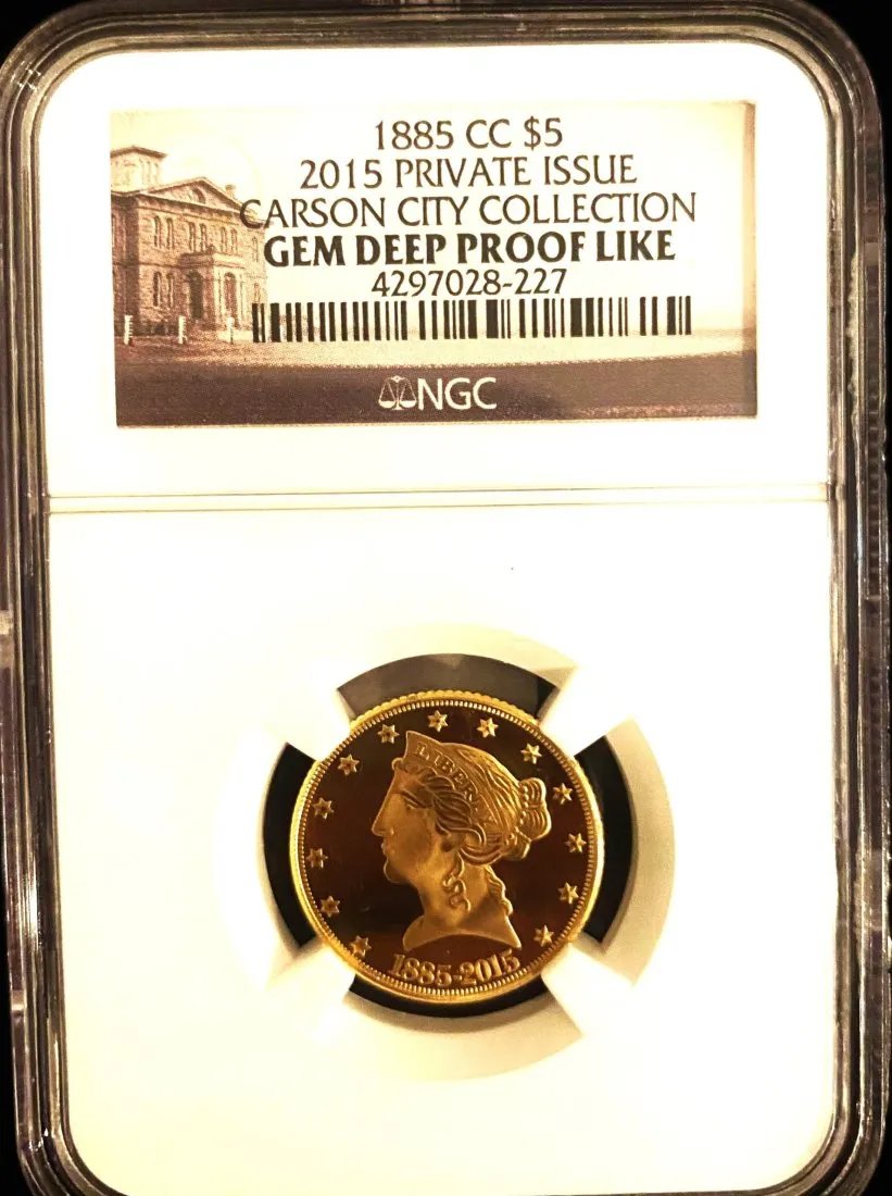1885 CC $5 2015 Private Issue Carson City Collection Gold Coin (1 of 3)
