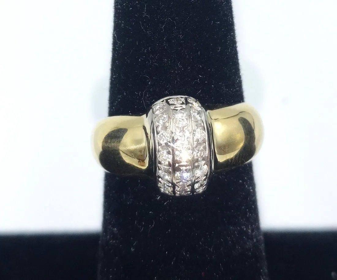 18k yellow gold pave diamond ring (1 of 3)