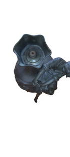 Original Auguste Moreau, French Bronze Vase: An Auguste Moreau, French Bronze Vase with Figural Detail of a Boy Fishing, signed Aug. Moreau