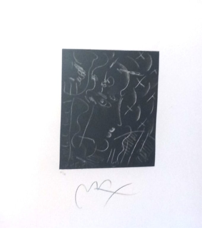 RARE Vintage 1990 Peter Max Framed Etching: An exquisite and coveted collectible, this piece showcases the unmistakable style and vibrant imagination that have made Peter Max a household name in the art world.