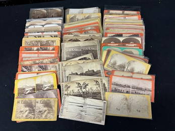 122 Stereoviews, consisting of 101 flat mounts & 21 curved mounts, including wire-walkers, West