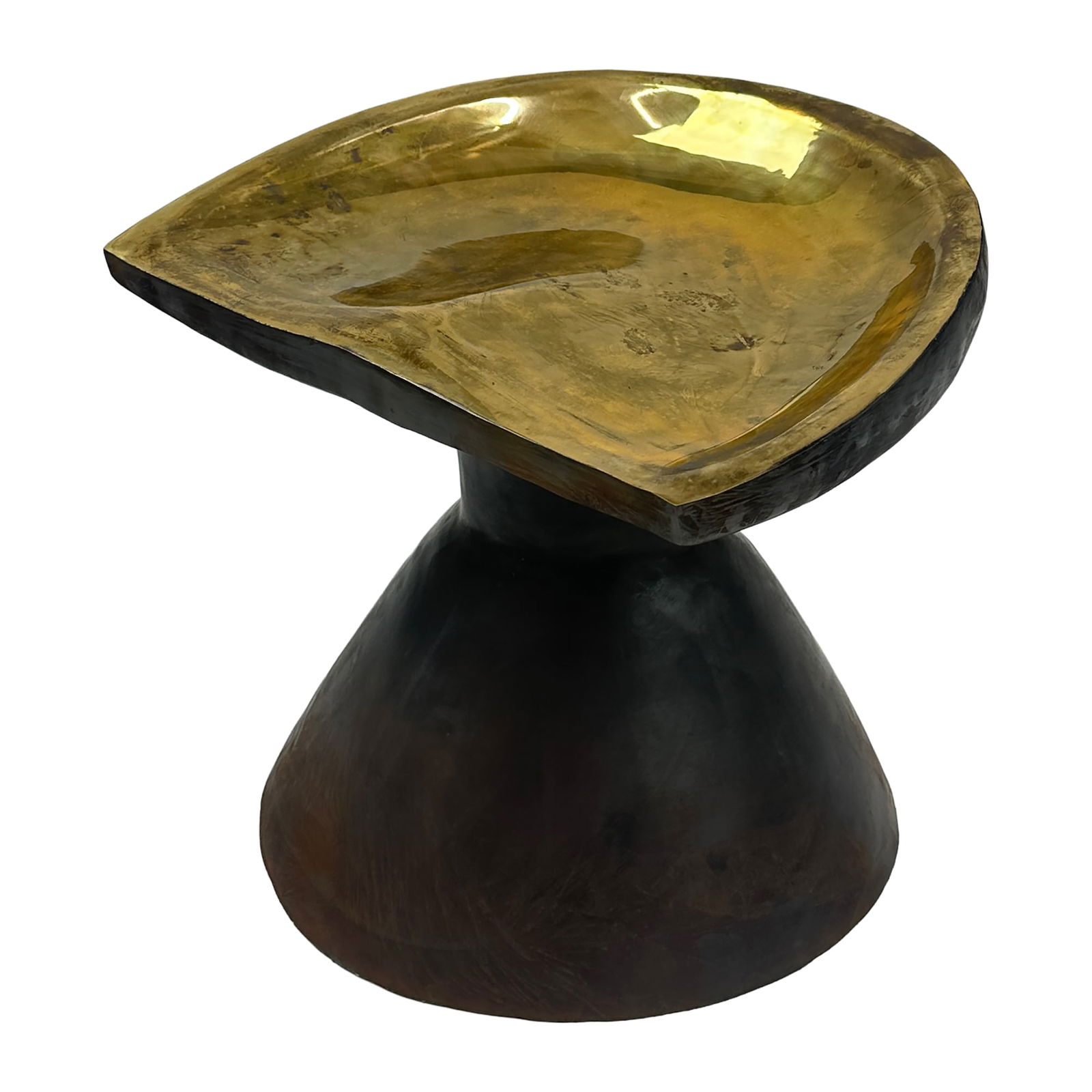 Sita Brass Stool: Maker: Organic Modernism Title: Sita Brass Stool Material: Brass Style: Mid-Century Modern, Contemporary Design Description: The Sita Brass Stool stands 17.5 inches tall and beautifully blends warmth