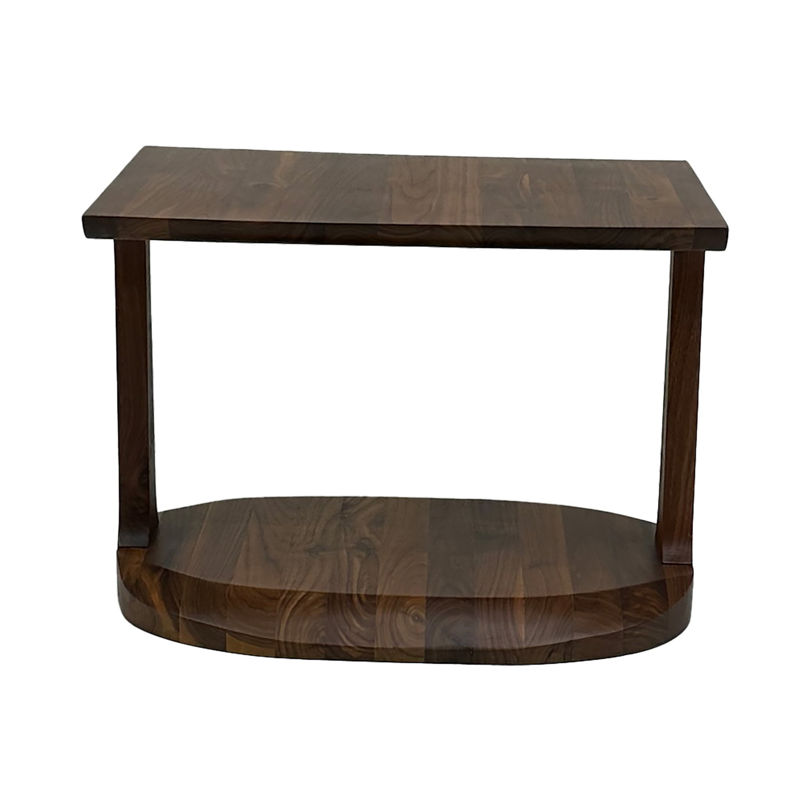 KORGY-C Walnut Side Table: Maker: Organic Modernism Title: KORGY-C Walnut Side Table Material: Walnut Style: Mid-Century Modern, Contemporary Design Description: A compact and elegant modern side table crafted in solid walnut,