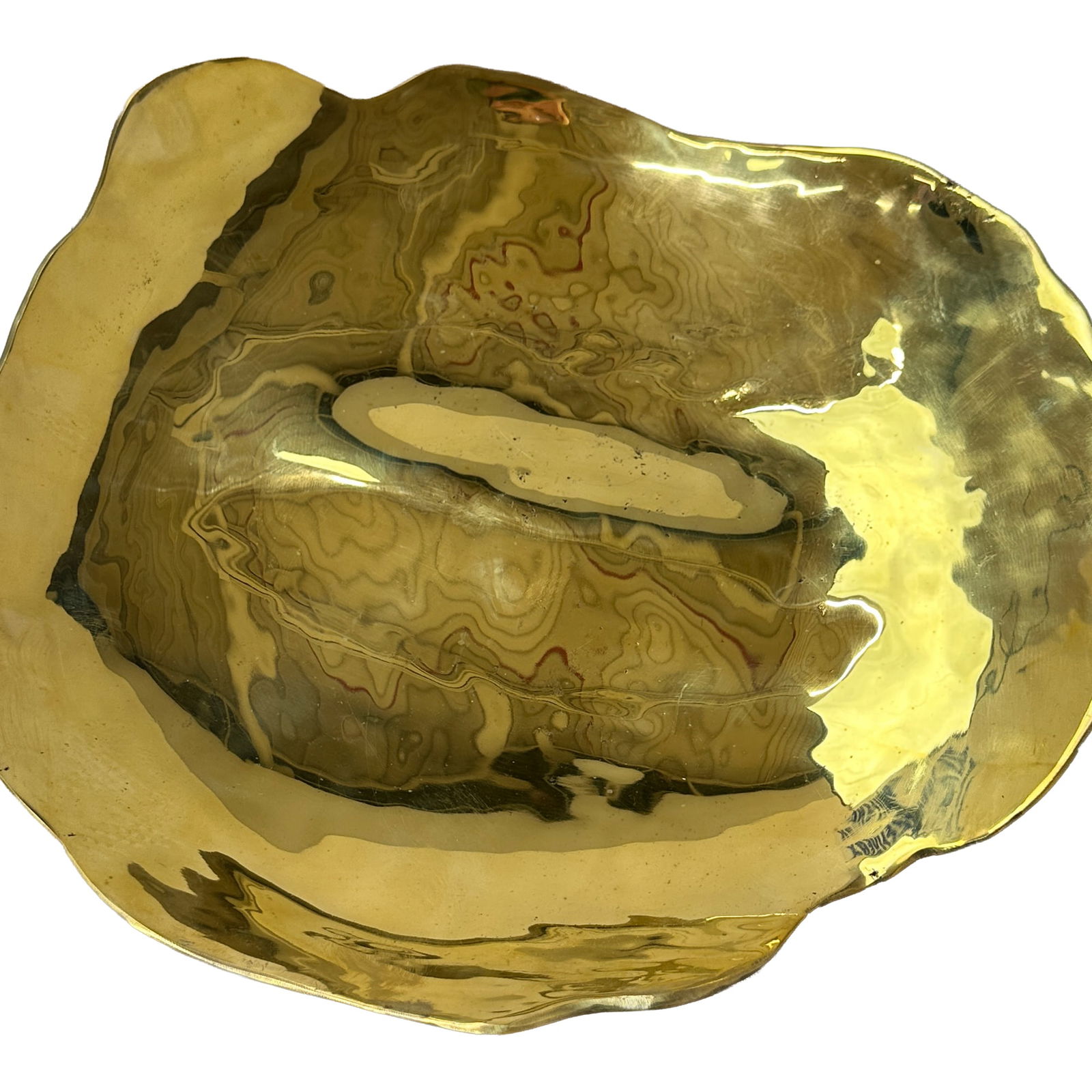 Organic Form Brass Bowl: Maker: Organic Modernism Title: Organic Form Brass Bowl Material: Brass Style: Mid-Century Modern, Contemporary Design Description: A sculptural brass bowl featuring an organic, freeform silhouette w