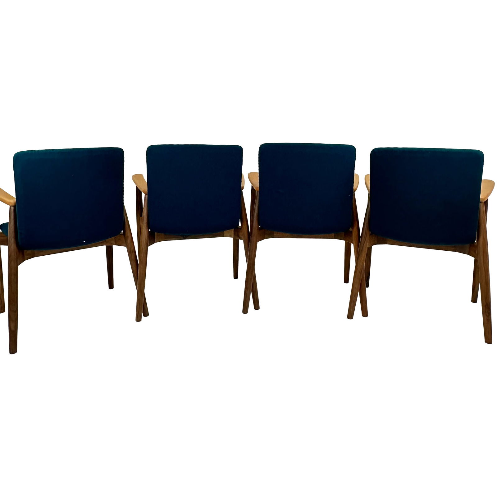 Set of 4 Salla Armchairs: Maker: Organic Modernism Title: Set of 4 Salla Armchairs Style: Mid-Century Modern, Contemporary Design Description: A stylish set of four mid-century modern inspired armchairs, each standing 32.25 in