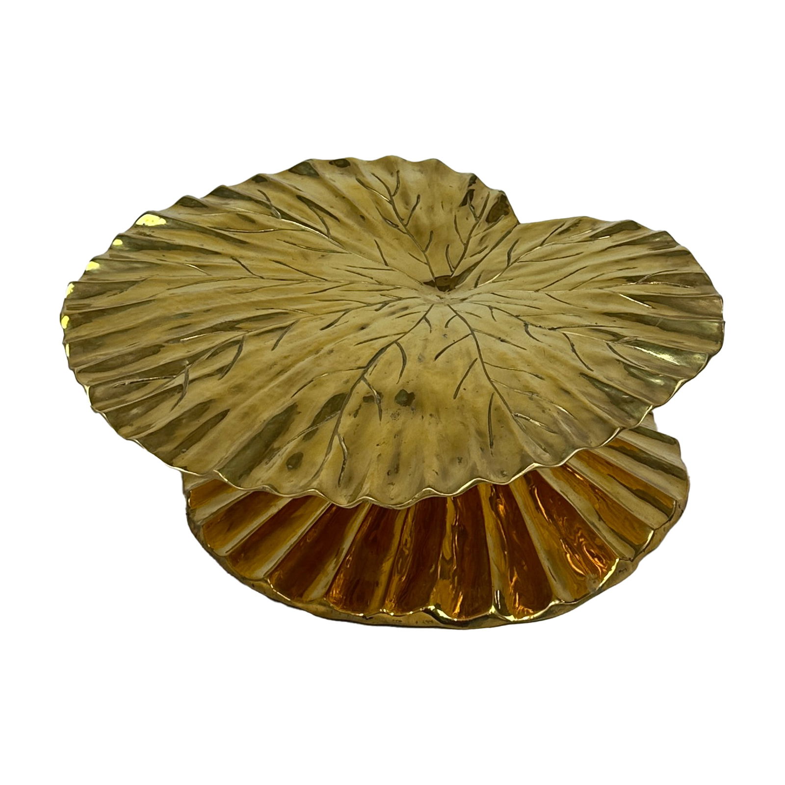 Lily Brass Lazy Susan: Maker: Organic Modernism Title: Lily Brass Lazy Susan Material: Brass Style: Mid-Century Modern, Contemporary Design Description: Inspired by the graceful beauty of nature, the Lily Lazy Susan brings