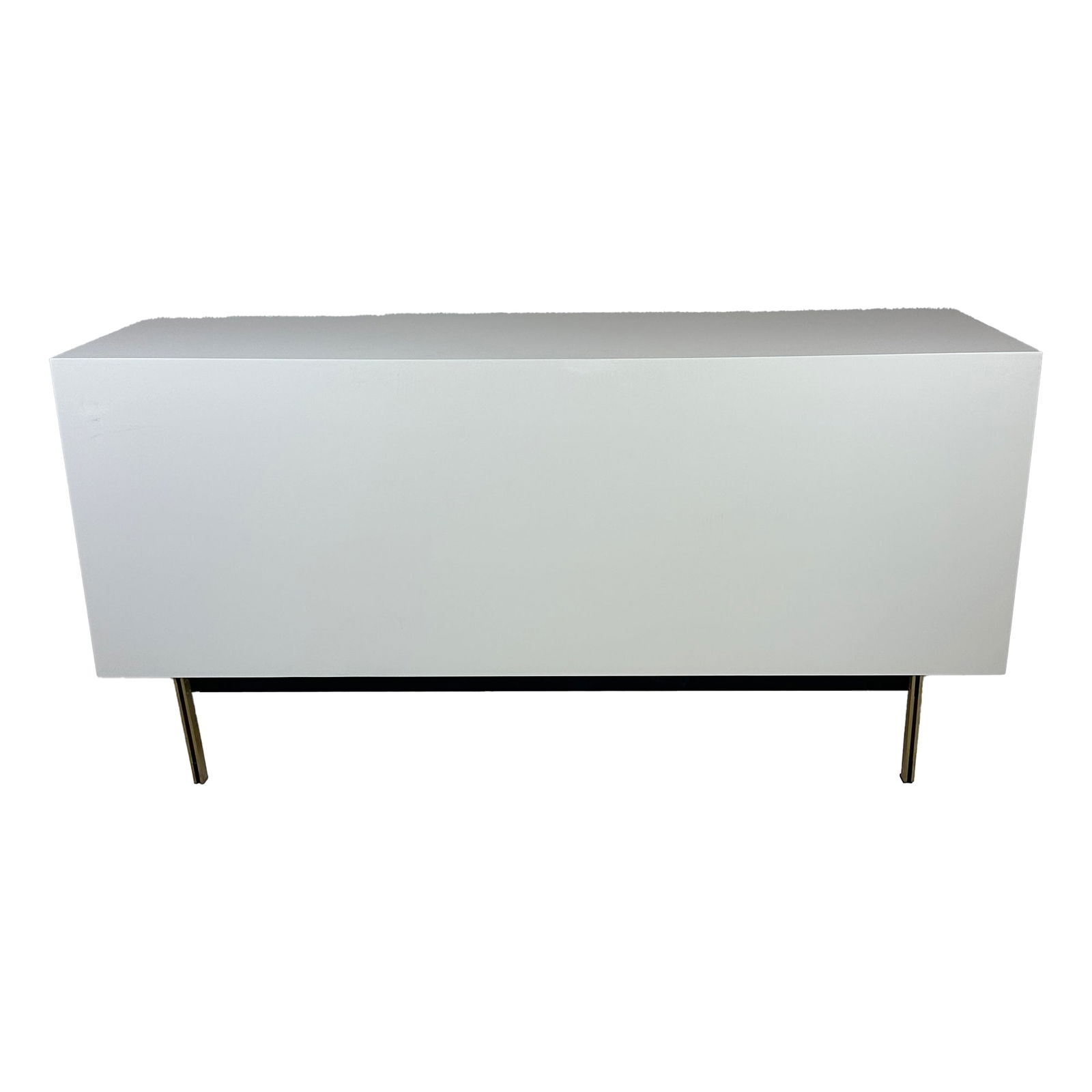 Wooden TV Cabinet W/ White Exterior: Maker: Organic Modernism Title: Wooden TV Cabinet W/ White Exterior Style: Mid-Century Modern, Contemporary Design Description: This Wooden TV Cabinet with a White Exterior offers a sleek balance of w