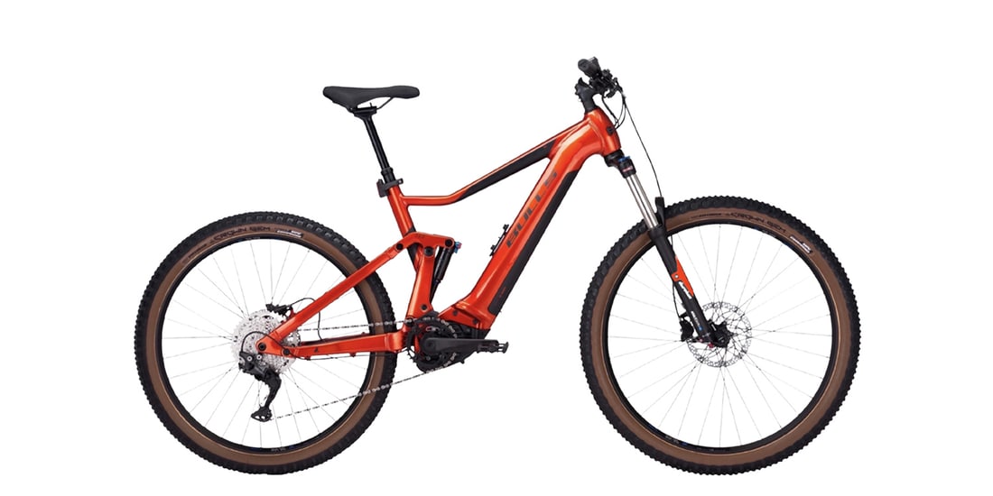 Electric Mountain Bike: A durable electric mountain bike with adjustable suspension and a 60-mile battery range.