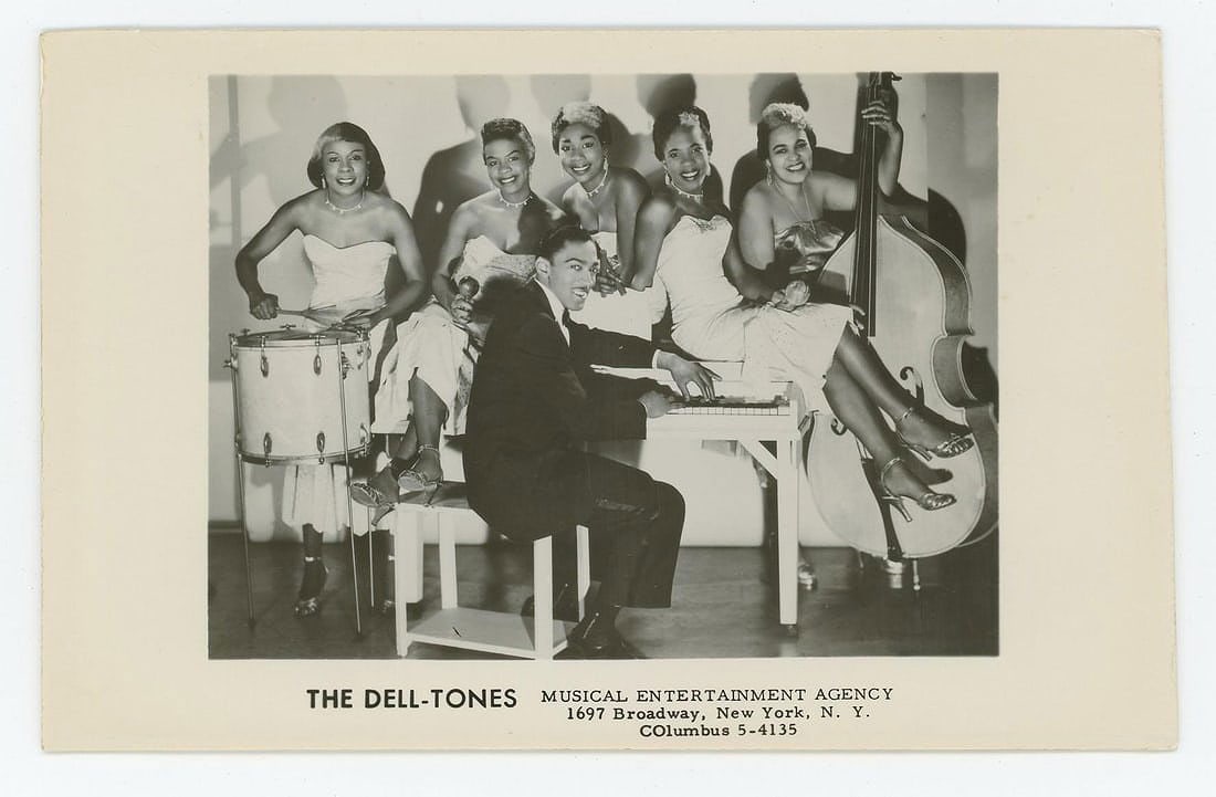 The Dell Tones Jazz RPPC Postcard: The group was formed by Della Simpson in Jamaica, New York, after she and a coworker decided to start a musical act.