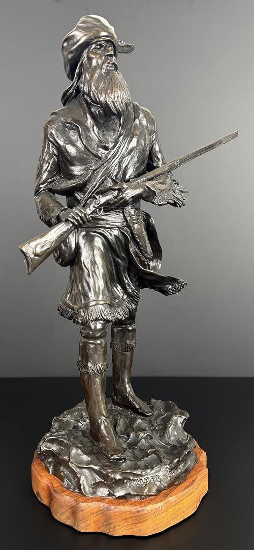 Terry Murphy Timber Beast Bronze: Title is Timber Beast. 21" by 11" by 8 1/2". Number 1/12. Terry J. Murphy (Born 1950) is active/lives in Montana. Terry Murphy is known for Western theme sculpture, realist style bronze cowboys, India