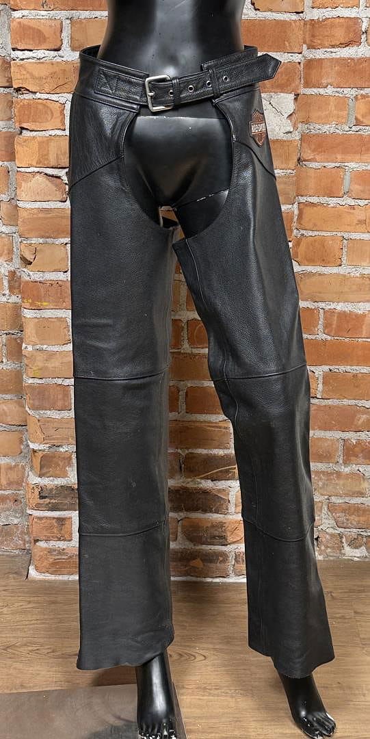 Harley Davidson Leather Motorcycle Chaps: Size Small.