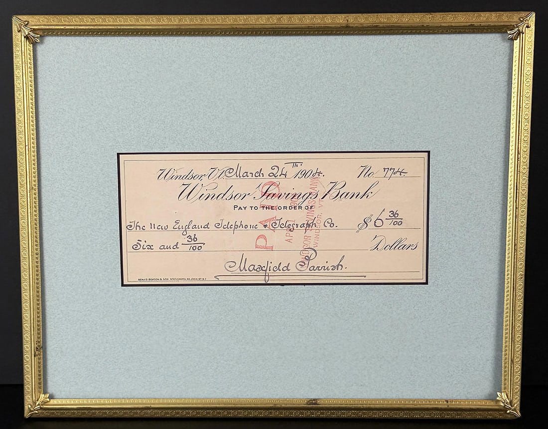 Maxfield Parrish Signed Check
