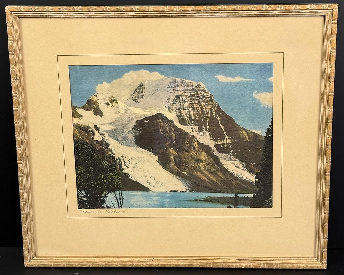 Mount Robson Berg Lake Canada Photo: 13" by 15" framed.