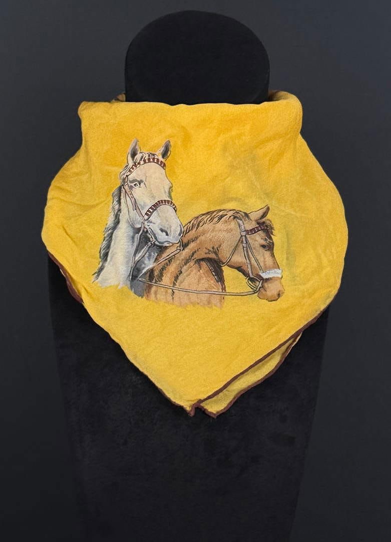 Fantasy Crepe Rayon Cowboy Handkerchief Bandana: 24" by 24".