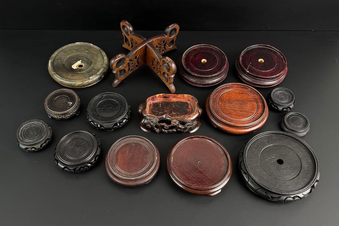 Collection of Chinese Wood Bases: Nice grouping