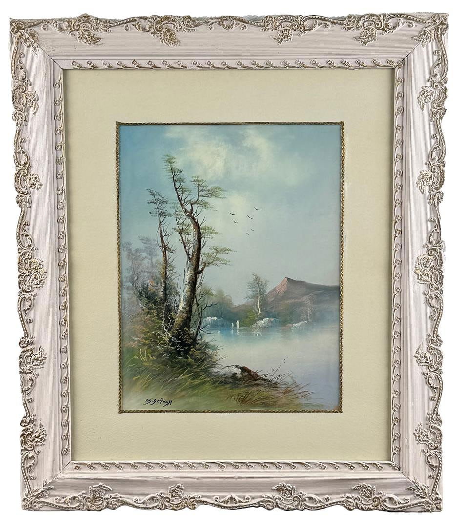 M. DeGraff Pastel Landscape Drawing: 13 1/2" by 17" unframed, 25 1/2" by 29 1/2" framed.