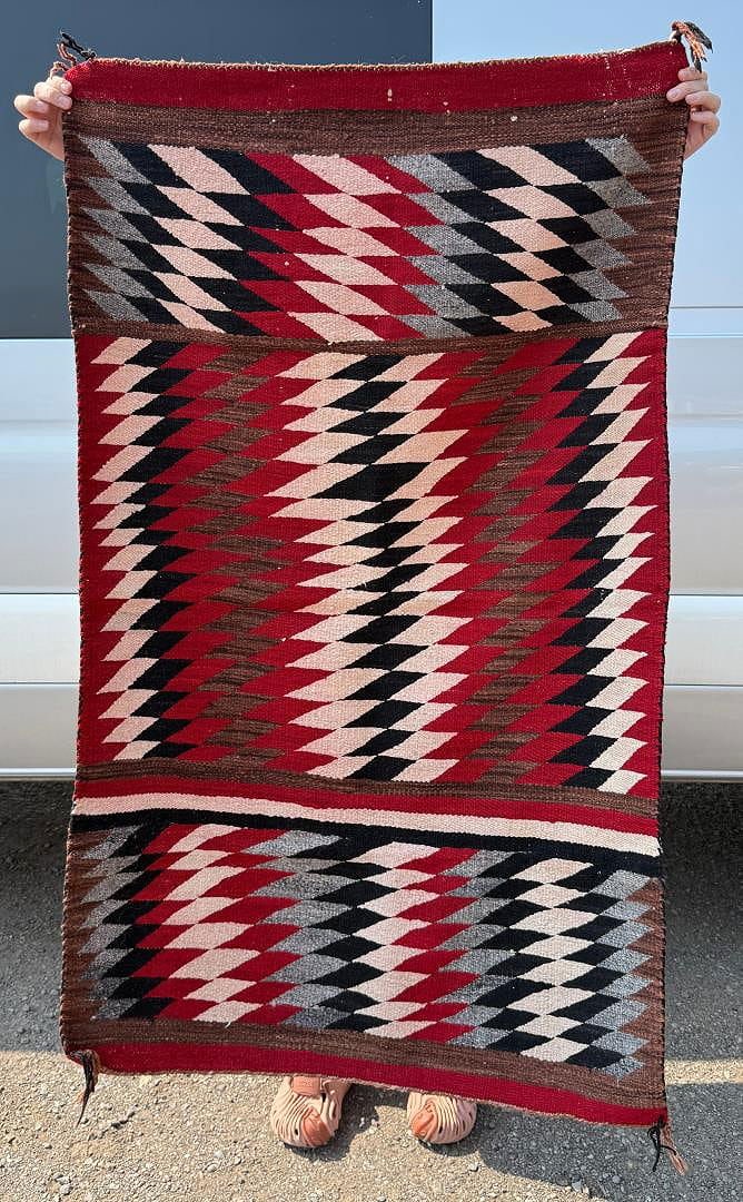 Ganado Navajo Indian Saddle Blanket Rug: 34" by 57"