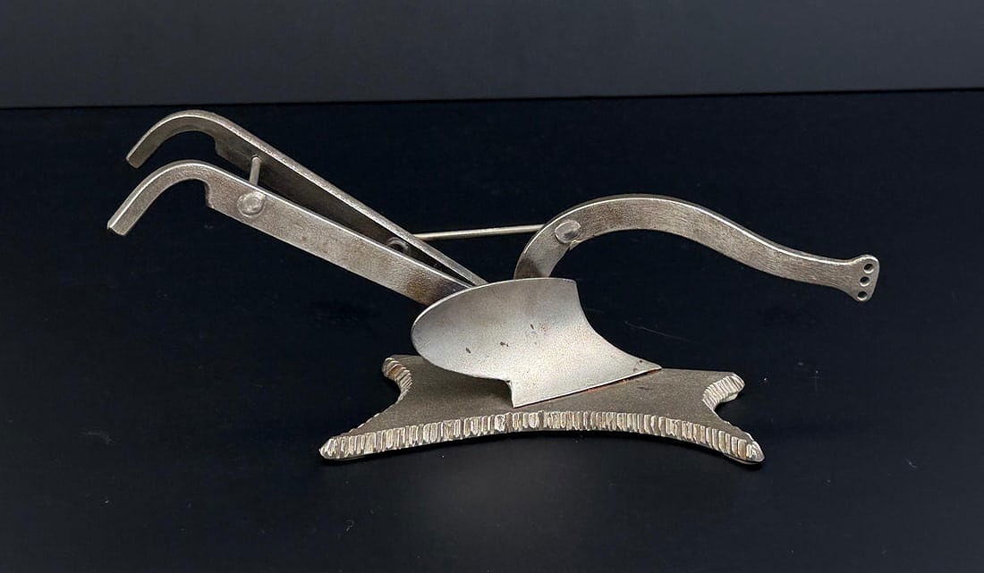 Everett Zaugg South Dakota Iron Plow Paperweight: 11" by 4 1/4" by 3"