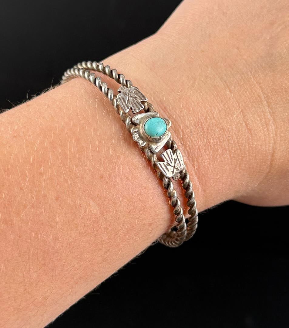 Old Pawn Fred Harvey Era Navajo Sterling Bracelet: 6 1/4" inner circumference. 17.62 grams.