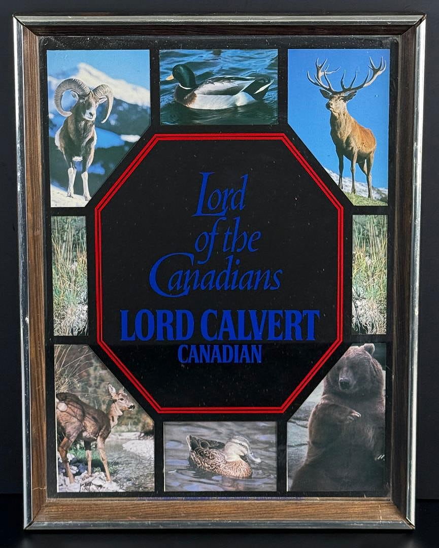 Lord Calvert Whiskey Bar Mirror: 13" by 17"