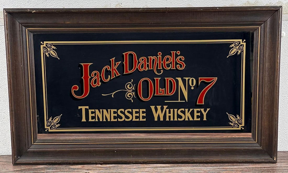 Jack Daniels Old No 7 Whiskey Bar Mirror: 17" by 29".
