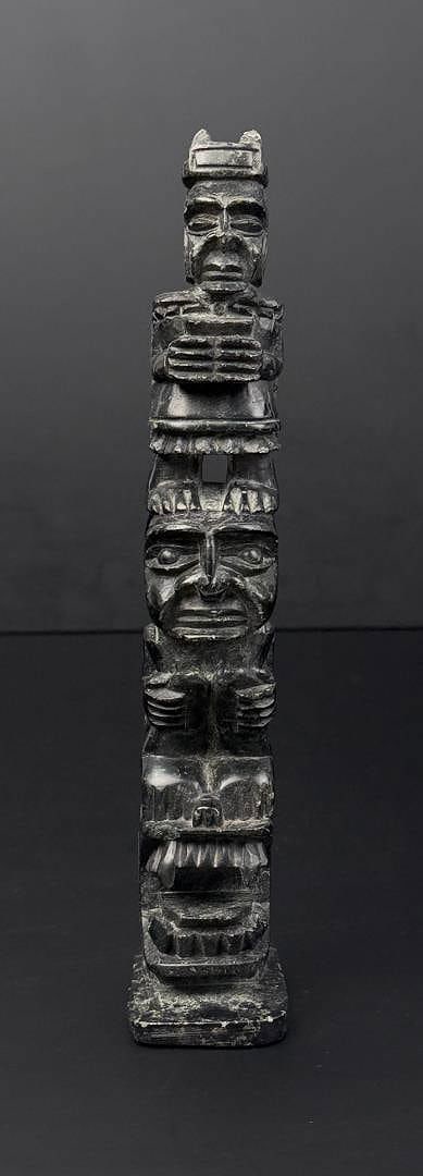 Mexican Carved Stone Totem: 9" tall