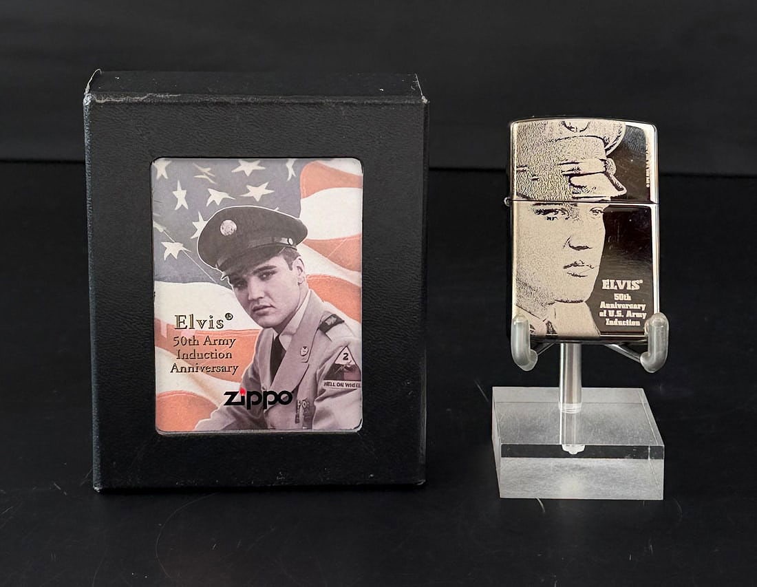 Elvis 50th Anniversary Zippo Lighter: Nice example.