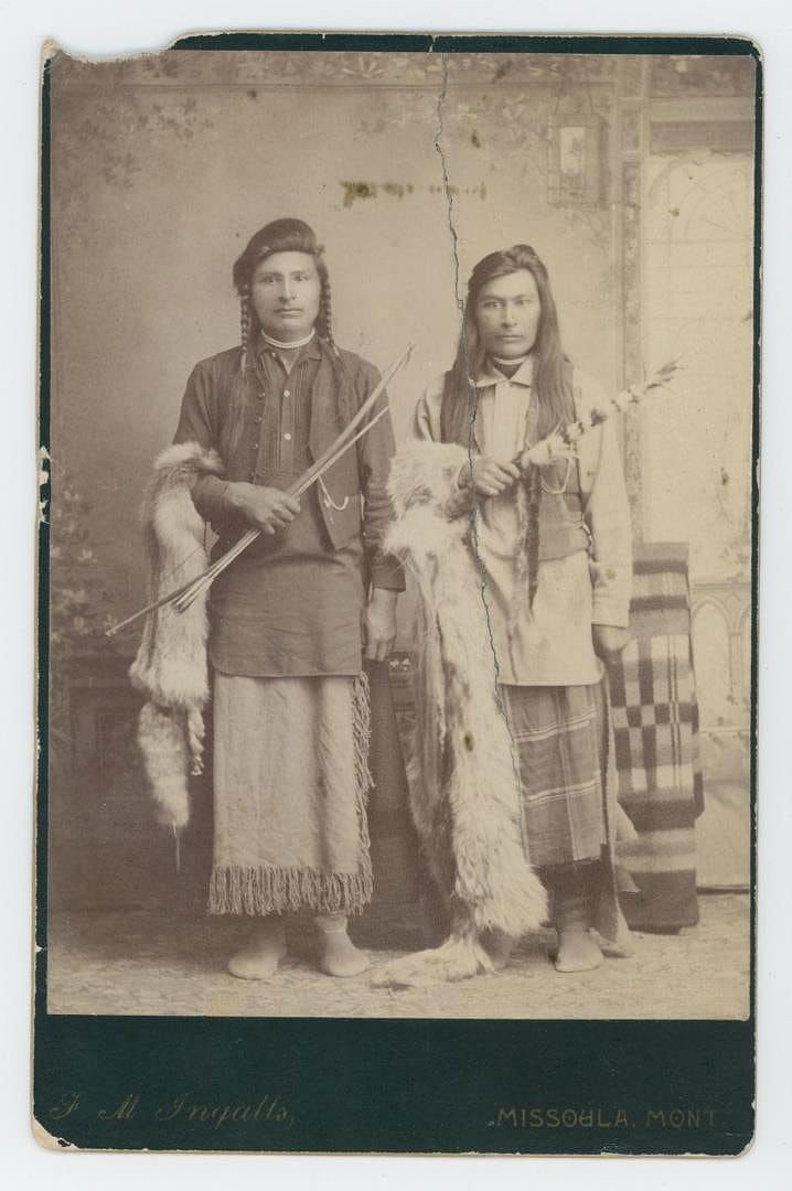 Frank M. Ingalls Missoula Montana Indian Photo: 4 1/4" by 6 1/2". Frank M. Ingalls (1861?1934) was a prominent portrait and landscape photographer in Missoula, Montana, active from about 1890 to 1912.