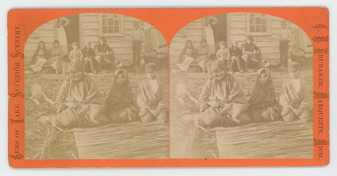 Brubaker & Marquette Chippewa Indian Stereoview: Nice image.
