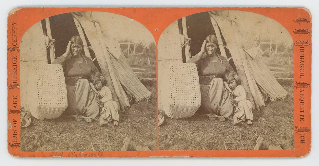 Brubaker & Marquette Nokomis Indian Stereoview: Nice example.