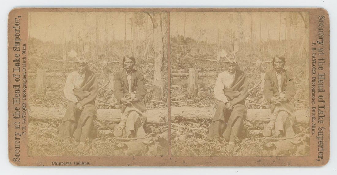 P.B. Gaylord Chippewa Indians Stereoview: Nice example.